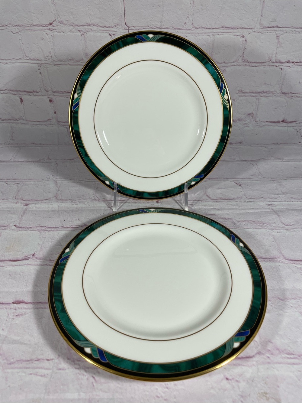 Lenox Debut Collection Kelly Salad Plates Gold Trim Set of 2